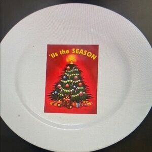 THE MARKETPLACE Festive Christmas Tree Plate says 'Tis The Season